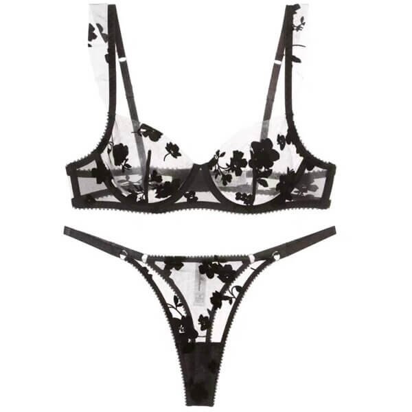Black rose lingerie set
